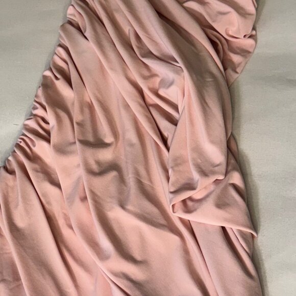 NORMA KAMALI DIANA GOWN, One shoulder, shirred, sides, Light Pink, Size:XS, NWOT - Picture 3 of 9